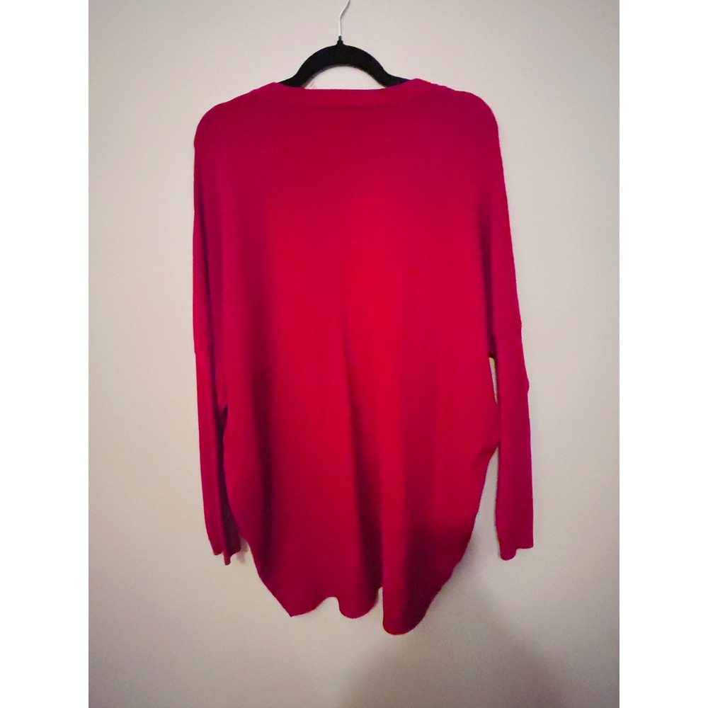 Jodifl Sweater Womens S/M Red Like New Choker V-Neck Oversized Ribbed Knit - Picture 10 of 11